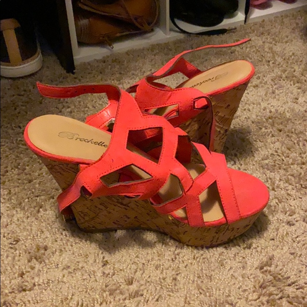 Pink wedges- only worn once super cute!